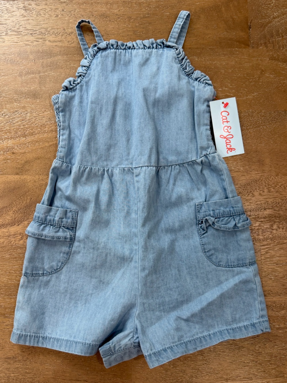 Cat & Jack Denim-Style Sleeveless Romper Shorts